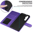 thumbnail image 3 of Ebizware RFID Blocking Leather Wallet Case Phone Case Lanyard, Samsung Galaxy S24 Plus, Purple, 3 of 9