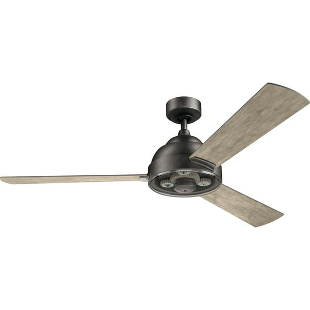 Kichler 300253 Pinion 60 3 Blade Ceiling Fan Anvil Iron Com - Kichler Rustic Ceiling Fans With Lights