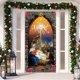thumbnail image 2 of Tapiz decorativo para puerta de Navidad, cortina para puerta de fiesta navideña, tapiz para puerta, decoración navideña, 2 of 5