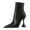 Black, variant on Women Chic Pointed Closed Toe Mid Calf Ankle Boots Flared Mid Heel Side Zipper Boots Office Dress Shoes Size 9 Black