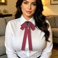 thumbnail image 5 of Aufmer Solid Color Long Ribbon Neck Bow Flexible Adjustable Structure Soft Elegant Vision For Female Daily Life Office Festival Outfit Decoration, 5 of 5