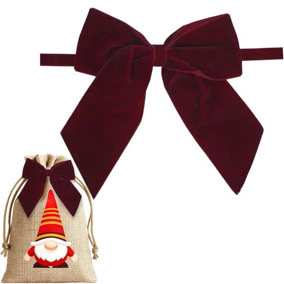 Pre-Tied Christmas Bows, Christmas Tree Bow, Christmas Bow Decor for Tree and Wreath Decor, bldnkj 1 Pc