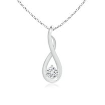 ANGARA Natural Infinity Twist Diamond Pendant in 14K White Gold for Women (Size-3.2mm| Color-H| Clarity-SI2) | April Birthstone, Anniversary, Jewelry Gift for Women | Natural Diamond Necklace