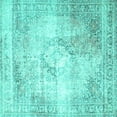 thumbnail image 1 of Ahgly Company Machine Washable Indoor Square Persian Turquoise Blue Traditional Area Rugs, 3' Square, 1 of 4