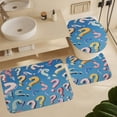thumbnail image 6 of 4 Piece Decor Shower Curtains Sets Non-Slip Rugs And Toilet Mat Lid Rug Accessories Blue Sky With The Question Marks Waterproof Fabric Bath Curtain Modern Abatract for Bathtub Decor, 6 of 8