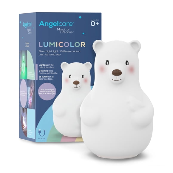 Lumicolor Bear Baby Night Light, Color-Changing and Rechargeable Kids Night Light