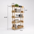 thumbnail image 2 of JolyDale 5-Tier Wooden Open Bookshelf, Morden Display Shelf with Free Standing Storage Rack, Multifunctional Bookcase for Home and Office, Living Room, Bedroom, Library (Oak, 5-Tier), 2 of 6