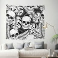 thumbnail image 2 of Daiia Skull and palm leaves Pattern Tapestry 60x51 Inches Wall Hanging Tapestry Artistic Wall Hanging Bedroom Wall Decor Living Room Tapestry Dorm Room Decor, 2 of 9