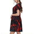 thumbnail image 2 of Haiem Cyberpunk Cityscape Lights Pattern Women's Short-Sleeve Scoop Neck Swing Dress, 2 of 6