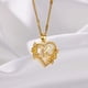 thumbnail image 2 of Zircon Flower Heart Initials Necklaces For Women Stainless Steel Heart Lover Gold Color Letter Chain Collar Necklace Jewelry, 2 of 5