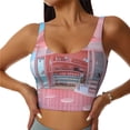 thumbnail image 1 of Balery Pastel Pink Beach Cafe Sujetadores deportivos con espalda cruzada para mujer, acolchados, sin costuras, de alto impacto, ideales para yoga, gimnasio, entrenamiento y fitness.-Large, 1 of 8