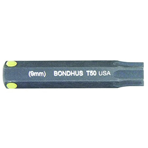bondhus 32050 t50 prohold torx bit 2" 9mm stock size