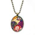 thumbnail image 1 of Flowers Dots Pattern Chinese Japanese Style Asia Necklace Vintage Chain Bead Pendant Jewelry Collection, 1 of 3