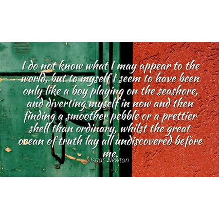 Cam Newton Poster Isaac Newton - Famous Quotes Laminated POSTER PRINT 24x20 - I do not know what I may appear to the world, but to myself I seem to have been only like a boy playing on the seashore, and diverting myse ()