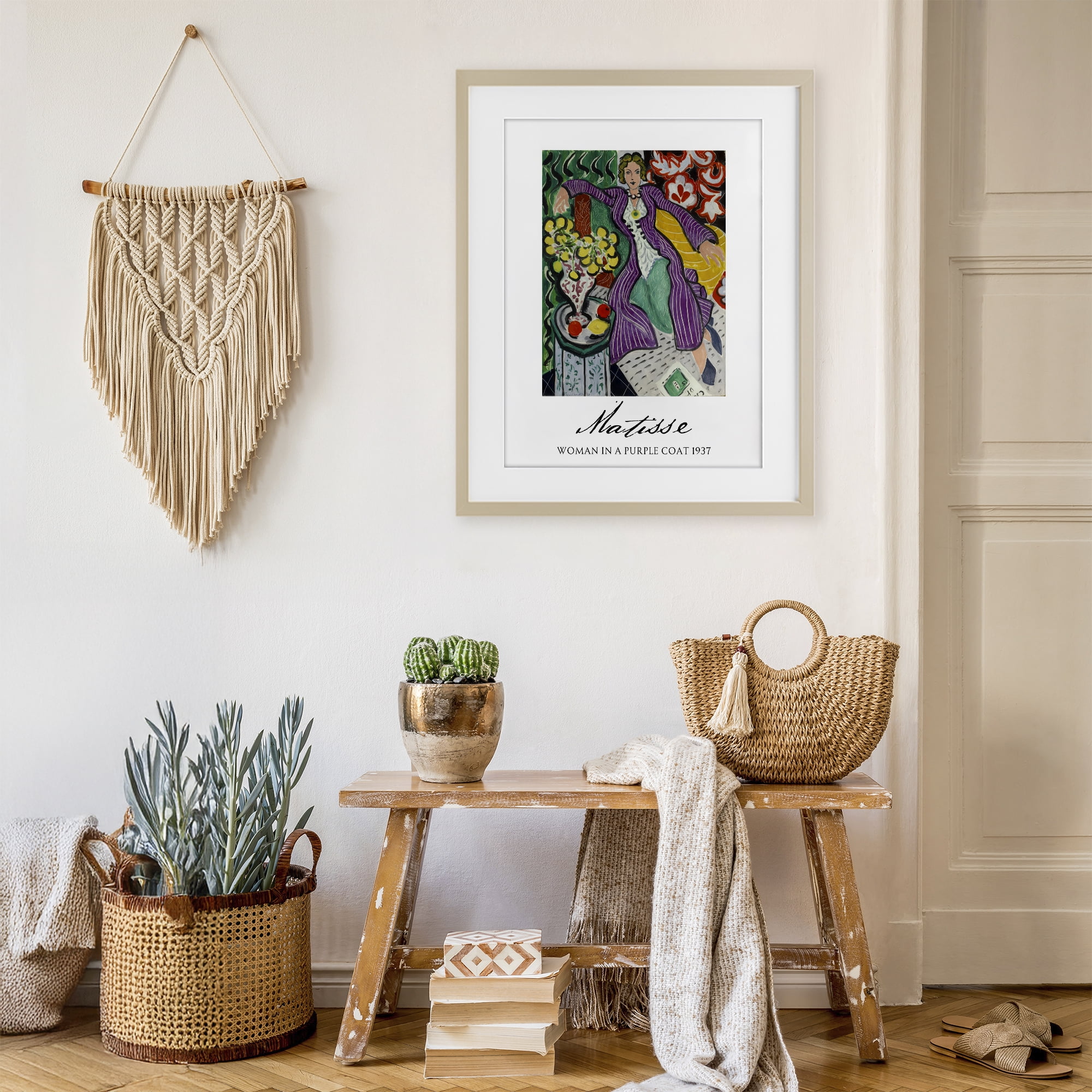 Stupell Industries Matisse Woman In Purple Coat Birch Framed Print Under Glass, design by Vintage Hustle