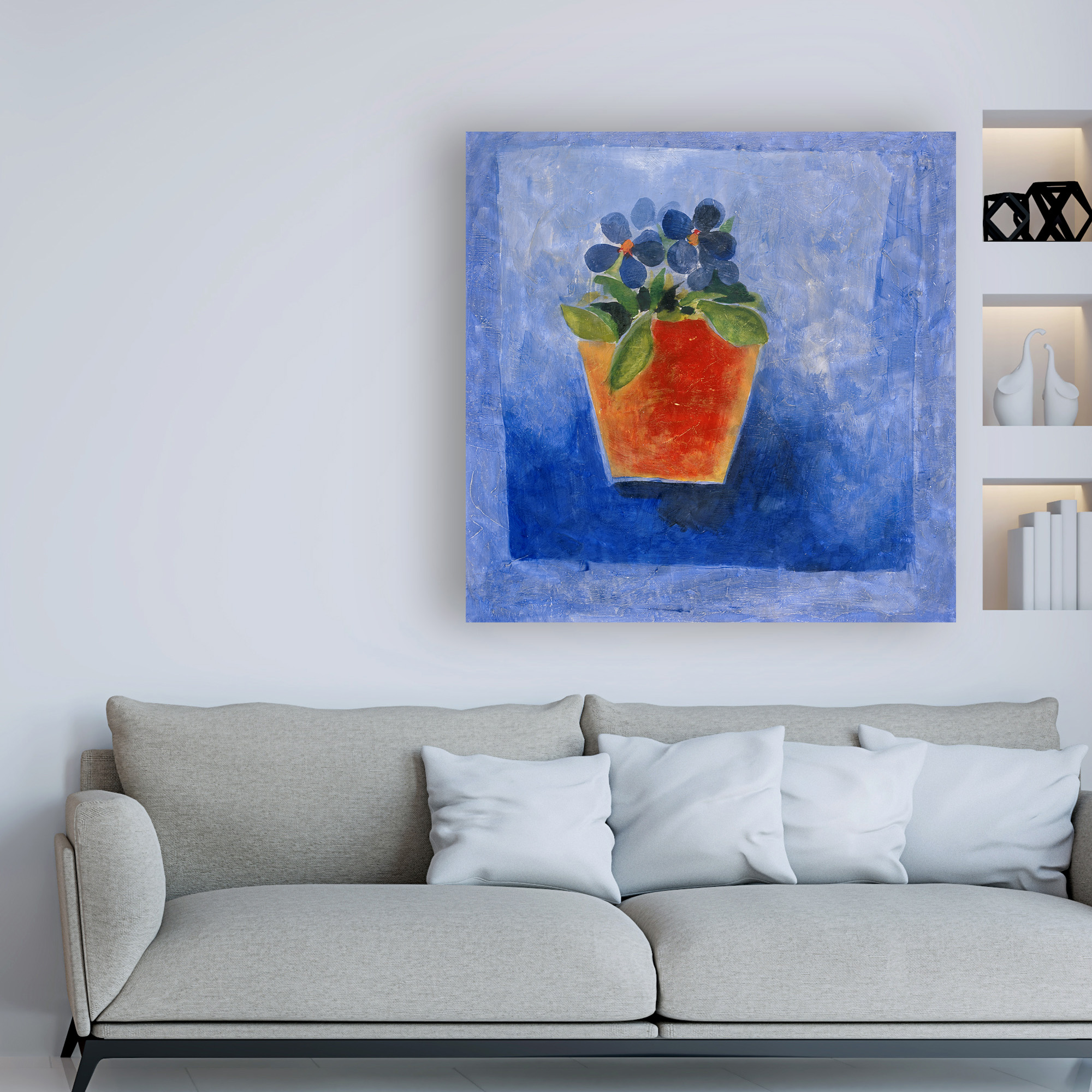 Trademark Fine Art 'Orange Flower Pot' Canvas Art by Pablo Esteban