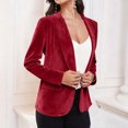 thumbnail image 3 of qucoqpe Womens Vintage Faux Suede Blazer Casual Notched Lapel Long Sleeve Work Office Jacket Trendy One Button Solid Coat Outerwear, 3 of 6