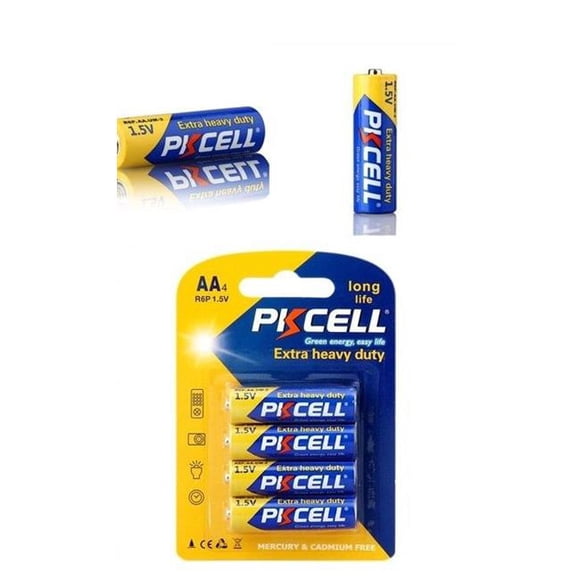 PK Cell R6P-4B 1.5V Heavy Duty AA Battery, Pack of 4