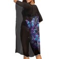 thumbnail image 4 of HELLHERO Butterflies Night Sky Long Kimono Swimsuit Cover Up Breathable High Quality Fabrics Quick Dry Bathing Suit Cover Up, 4 of 6