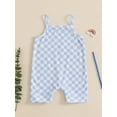 thumbnail image 5 of BemeyourBBs Baby Girl Summer Jumpsuit Sleeveless Checkered Print Romper Shorts, 5 of 9