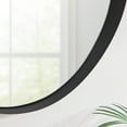 thumbnail image 3 of Danya B. Sonya 24-inch Contemporary Asymmetrical Round Wall Mirror with Raised Black Iron Frame, 3 of 10
