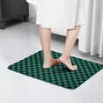 thumbnail image 4 of Teal and Black Checkerboard Flannel Non Slip Door Rugs,Washable Door Mats Indoor,Decorative Door Mats,Dirt-Resistant and Absorbent Doormat for Entrance,Bedroom,Kitchen,Bathroom,23.5"x16", 4 of 5
