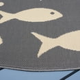 thumbnail image 3 of SAFAVIEH Courtyard Trena Fishes Indoor/Outdoor Area Rug, Dark Grey/Beige, 6'7" x 6'7" Round, 3 of 8