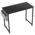thumbnail image 4 of CubiCubi Computer Desk with Particle Board, Black Metal Frame, Black Finish,32", 4 of 7