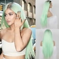 thumbnail image 2 of Europa y América pelo largo y recto verde degradado medio despedida moda Cosplay peluca sintética Irfora Peluca, 2 of 5
