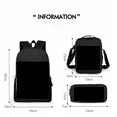 thumbnail image 3 of My World Schoolbag, Backpack, 3D Printing Cartoon Student Schoolbag Three-piece Set-week, 3 of 4