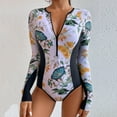 thumbnail image 4 of VerPetridure Women Rash Guard Long Sleeve One Piece Swimsuits Zipper Bathing Suits UV UPF 50+ Swimwear Rashguards Summer Bathing Suit Beach Outfit, 4 of 6
