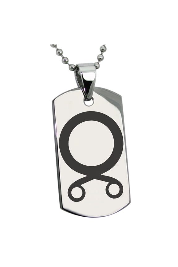 Stainless Steel Troll Cross Viking Norse Engraved Dog Tag Pendant Necklace