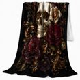 thumbnail image 2 of Gothic Gothic Motif Dark Roses Mysterious Vintage, Cozy Friendship Quote Scene, Warm Flannel Blanket for Living Room and Reading Nook, Art Lovers Friendship Gift, Fantasy Home Decor, 2 of 9