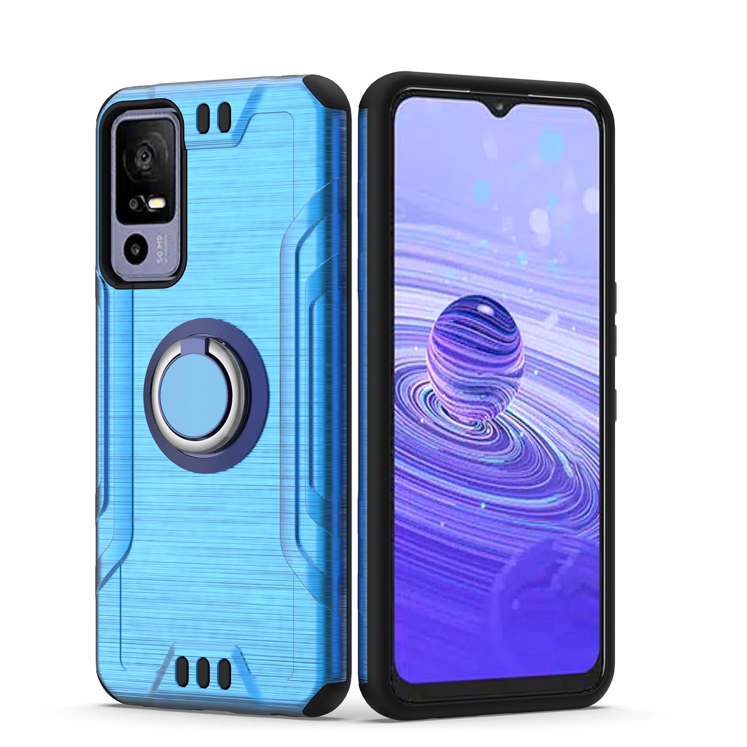 Phone ケース40個 For TCL 40 XE 5G Ultra Strong Hybrid With Ring Stand Cover