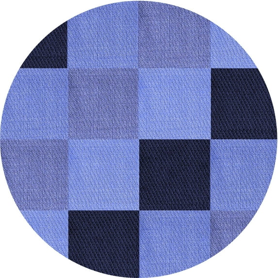 Ahgly Company Indoor Round Patterned Sky Blue Dress Blue Area Rugs, 3' Round