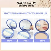SACE LADY Waterproof Matte Face Powder, Oil Control, Compact Makeup with Puff