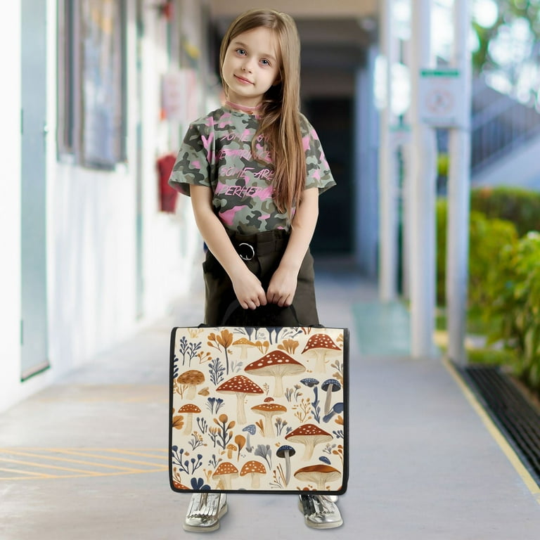 ALAZA Zipper Binder Mushrooms Pattern 3 Ring Trapper Keeper File