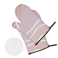 thumbnail image 3 of YFYANG Oven Mitts and Pot Holders Sets 4 Pieces, Non-Slip Heat Resistant Pink Line Art Kitchen Glove Pot Mat for Cooking and Baking, 3 of 8