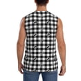 thumbnail image 4 of Easygdp Anchor Black Tartan Plaid Men's Breathable Tank Tops Sleeveless Sporty T Shirts for Basketball, Mountaineering, Bodybuilding -Large, 4 of 8