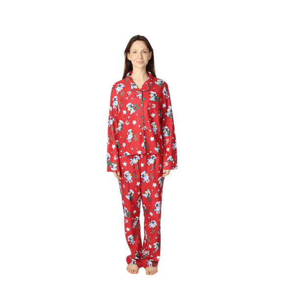 Bluey Holiday Women’s Pajama Set 2-Piece Button Top Pants (XL)