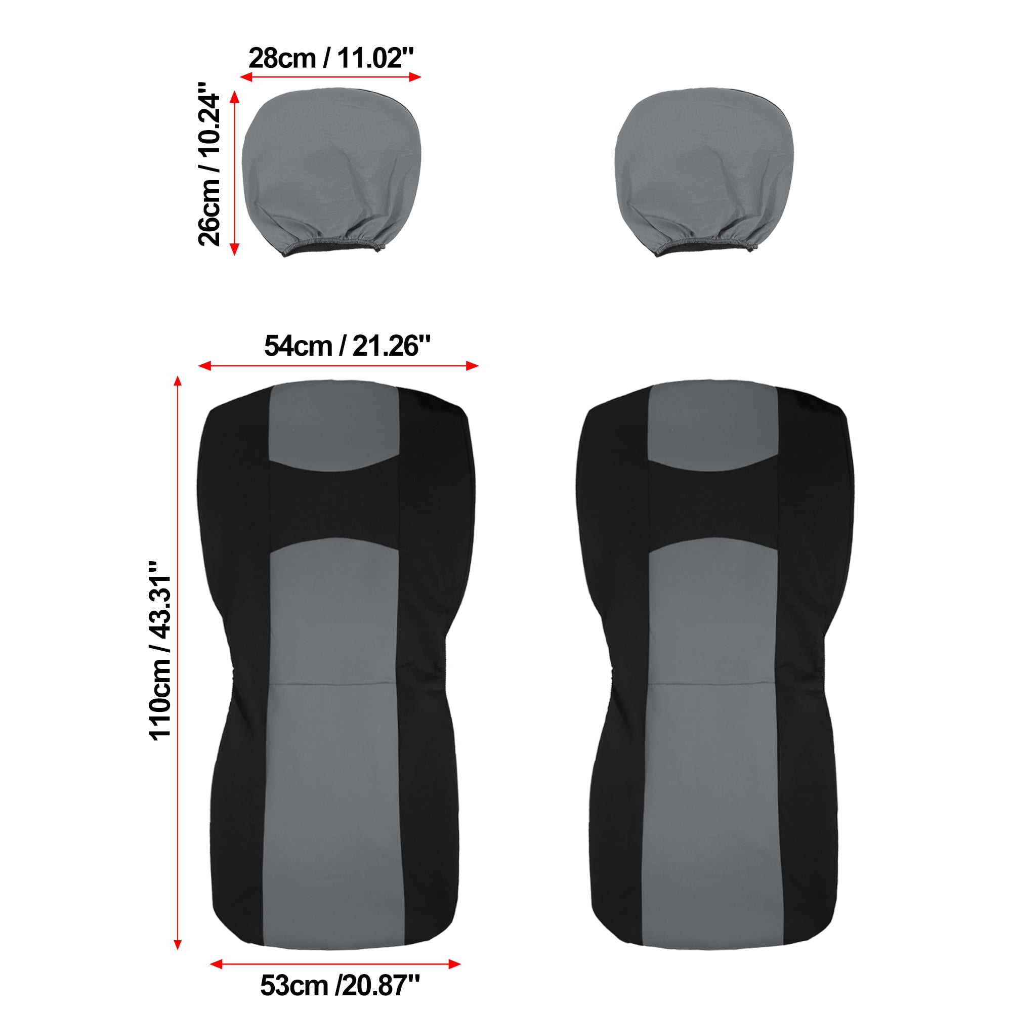 Unique Bargains 4Pcs Universal Front Car Seat Cover Kit for Most Cars Gray
