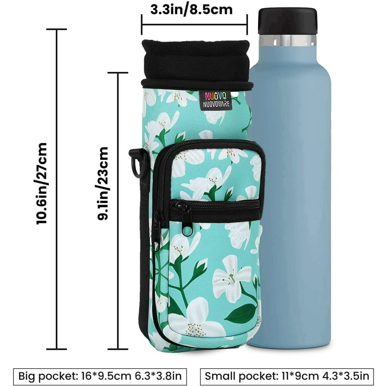 Bottle Pouch Gym Water Caddy with Phone Holder, Water Bottle Sleeve Bag with Pocket for Cards, Keys, Wallet, Gym Bottle Accessories for Men Women