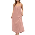 thumbnail image 2 of Roncen Midi Dresses for Women Backless Cami Dress Low Back Boho Beach Dress Summer Spaghetti Strap Flowy Dress with Back Tie, 2 of 9