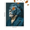 thumbnail image 3 of Elegant Lion in Blue Suit Canvas Painting, Quirky Sophisticated Animal Art, Modern Home Decor, 3 of 8