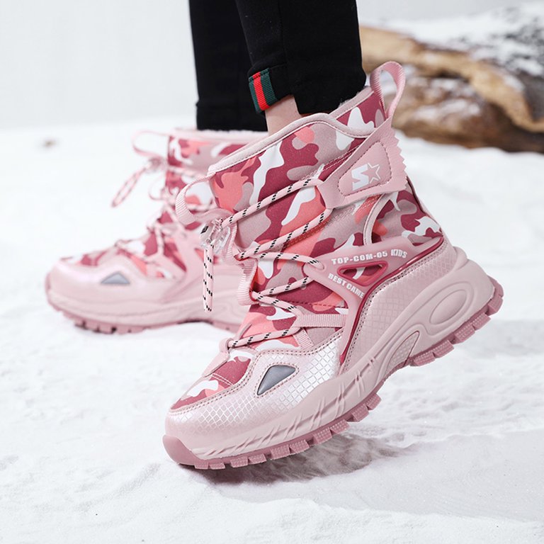 REDARER Kids High Top Snow Boots, Warm Insulated Winter Boots with