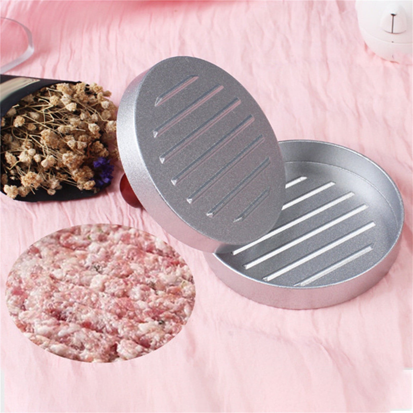 Burger Press,Adjustable Hamburger Patty Maker 3.5" Stainless Steel Hamburger Press Patty Making Molds Patties for Beef,Vegetables,Meat,BBQ Barbecue Homemade Hamburger