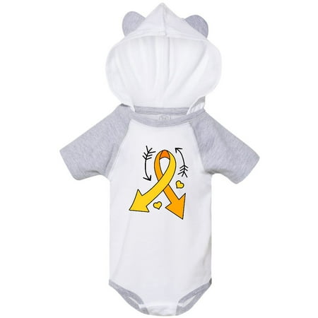 

Inktastic Childhood Cancer Awareness with Gold Ribbon and Arrows Gift Baby Boy or Baby Girl Bodysuit