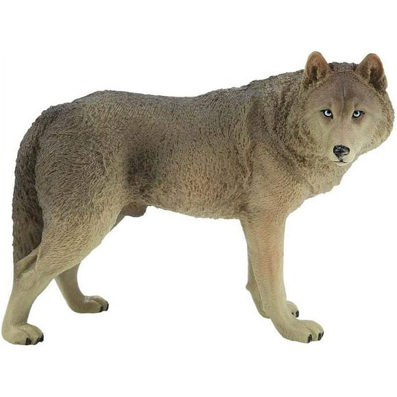 Simulation wild wolf animal model toy zoo animal model collectibles (cyan)