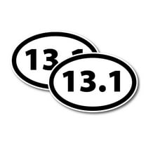 Magnet Me Up 13.1 Half Marathon Black Oval Magnet Decal, 4x6 In, Vinyl Automotive Magnet, 2 Pack