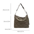 thumbnail image 3 of Bolso Bandolera Acolchado Algodón Gran Capacidad para Mujer Bolsos Mensajero (verde), 3 of 9